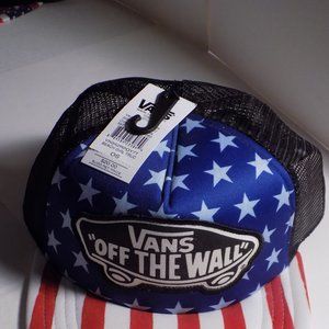 Vans Beach Girl Trucker Hat Snapback Stars And Stripes NEW WITH TAGS